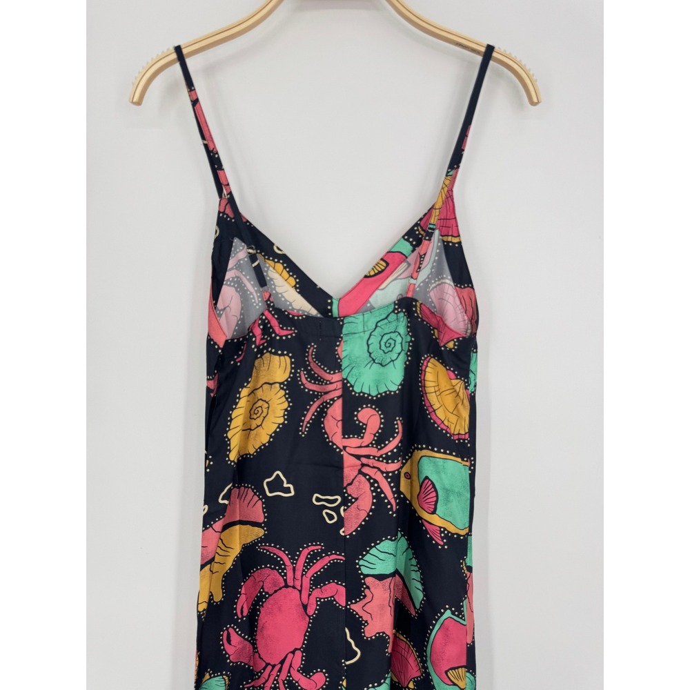 Kenny Flowers Silk Midi Dress XS Blue Sea Life Coastal Nautical Tropical NWT - Picture 7 of 11